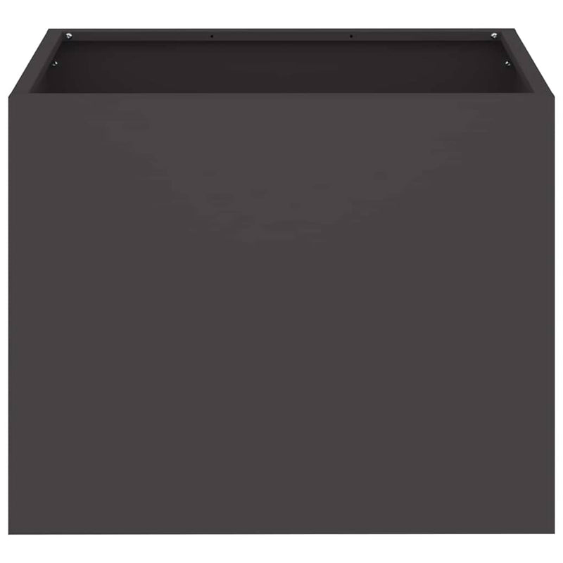 vidaXL Kerti cserép Fekete 50 x 32 x 40 cm Hidegen hengerelt acél