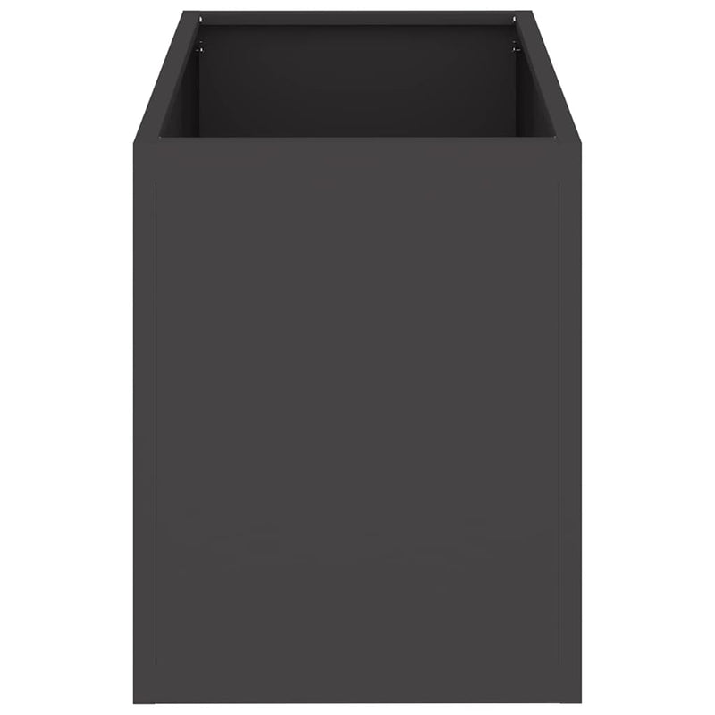 vidaXL Kerti cserép Fekete 50 x 32 x 40 cm Hidegen hengerelt acél