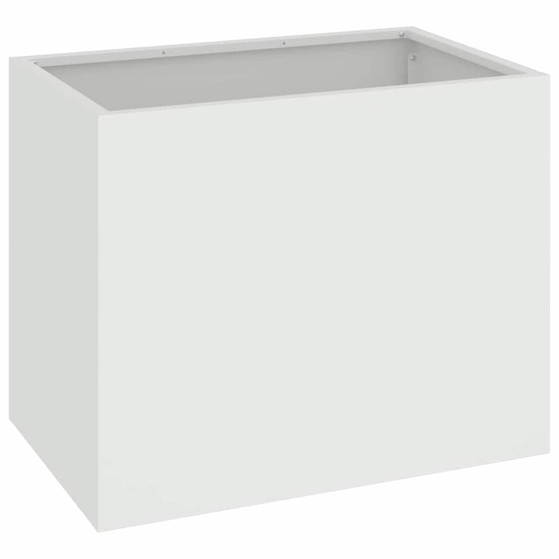 vidaXL Kerti cserép Fehér 50 x 32 x 40 cm Hidegen hengerelt acél