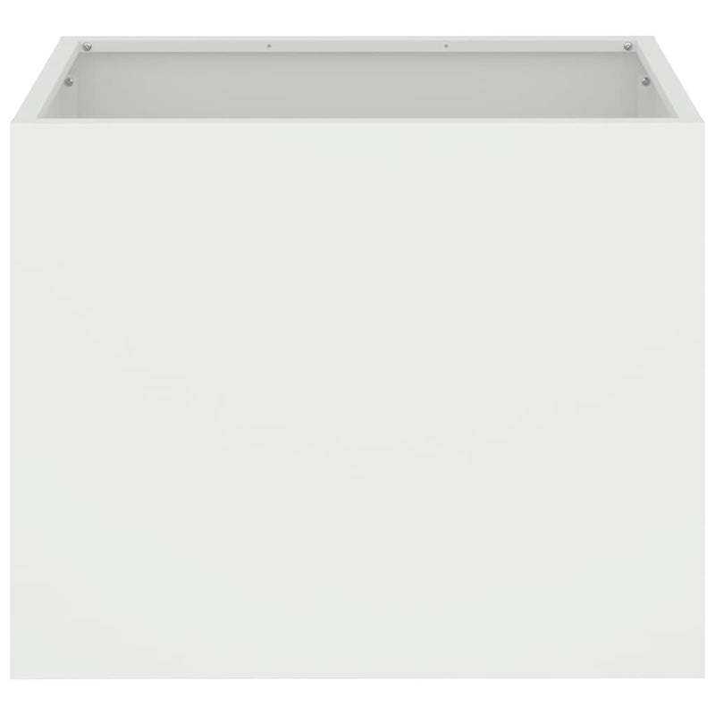 vidaXL Kerti cserép Fehér 50 x 32 x 40 cm Hidegen hengerelt acél