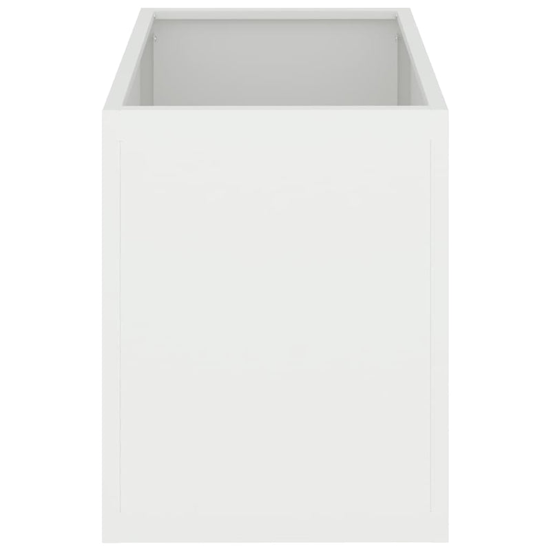 vidaXL Kerti cserép Fehér 50 x 32 x 40 cm Hidegen hengerelt acél