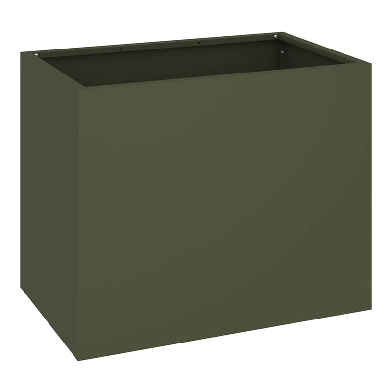 vidaXL Kerti cserép Oliva zöld 50 x 32 x 40 cm Hidegen hengerelt acél