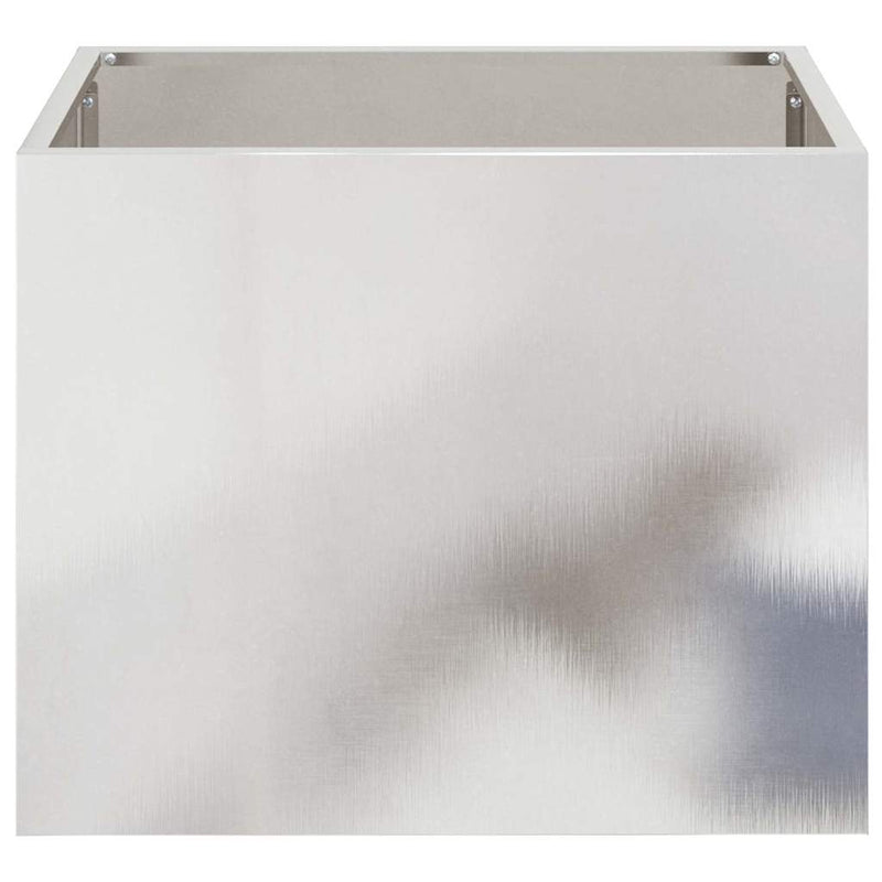 vidaXL Kerti cserép Ezüst 50 x 32 x 40 cm Rozsdamentes acél