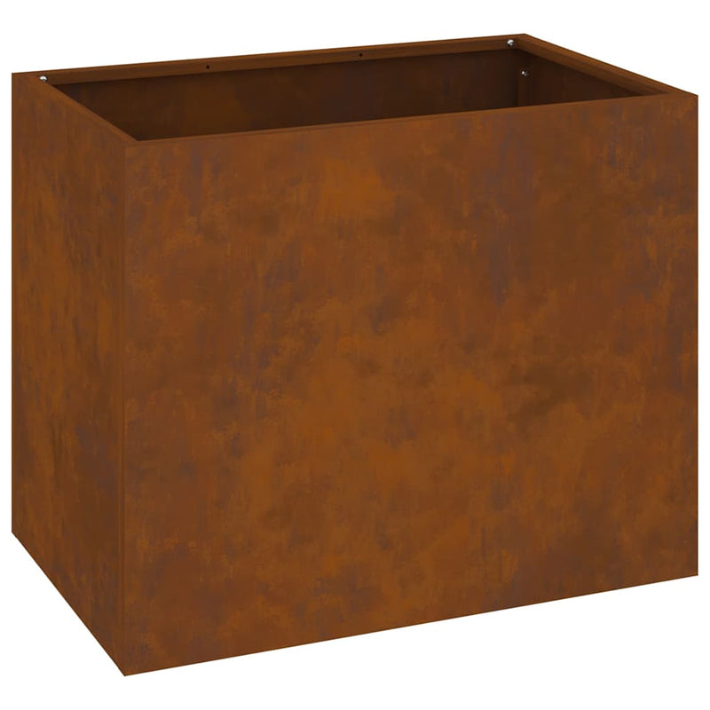 vidaXL Kerti cserép Barna 50 x 32 x 40 cm Idős acél