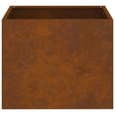 vidaXL Kerti cserép Barna 50 x 32 x 40 cm Idős acél