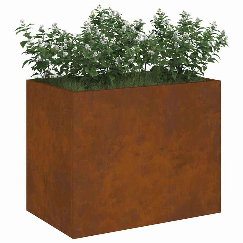 vidaXL Kerti cserép Barna 50 x 32 x 40 cm Idős acél