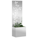 vidaXL Kertvédő vászon Virágos Ezüst 50 x 32 x 150 cm Horganyzott acél