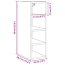 vidaXL Függő szekrény Riga Musta tammi 20 x 29,5 x 60 cm Faanyag
