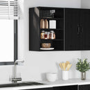 vidaXL Függő szekrény polcokkal Musta tammi 40 x 29,5 x 60 cm Faanyag