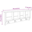 vidaXL Fogas Barna 70 x 11 x 27 cm Tömör Mahagóni Fa