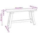 vidaXL pad Természetes 92 x 23,5 x 45,5 cm Tömör mahagóni fa