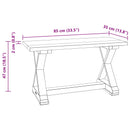 vidaXL pad Természetes 85 x 35 x 46 cm Tömör újrahasznosított fa
