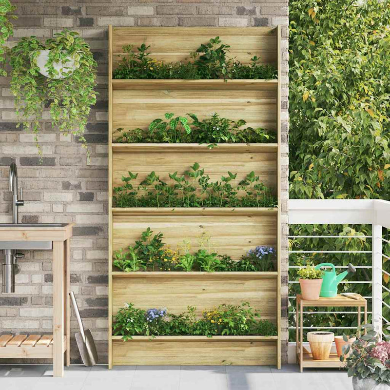 vidaXL Növényállvány Barna 90 x 15 x 180 cm Impregnál szőke fenyő