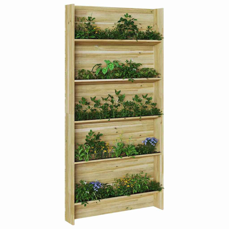 vidaXL Növényállvány Barna 90 x 15 x 180 cm Impregnál szőke fenyő