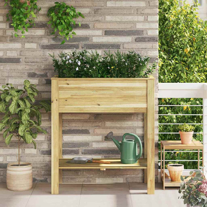 vidaXL Növényállvány Barna 85 x 46 x 94 cm Impregnál szőke fenyő