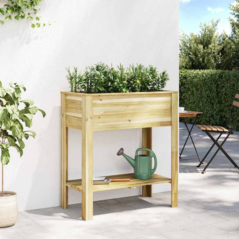 vidaXL Növényállvány Barna 85 x 46 x 94 cm Impregnál szőke fenyő