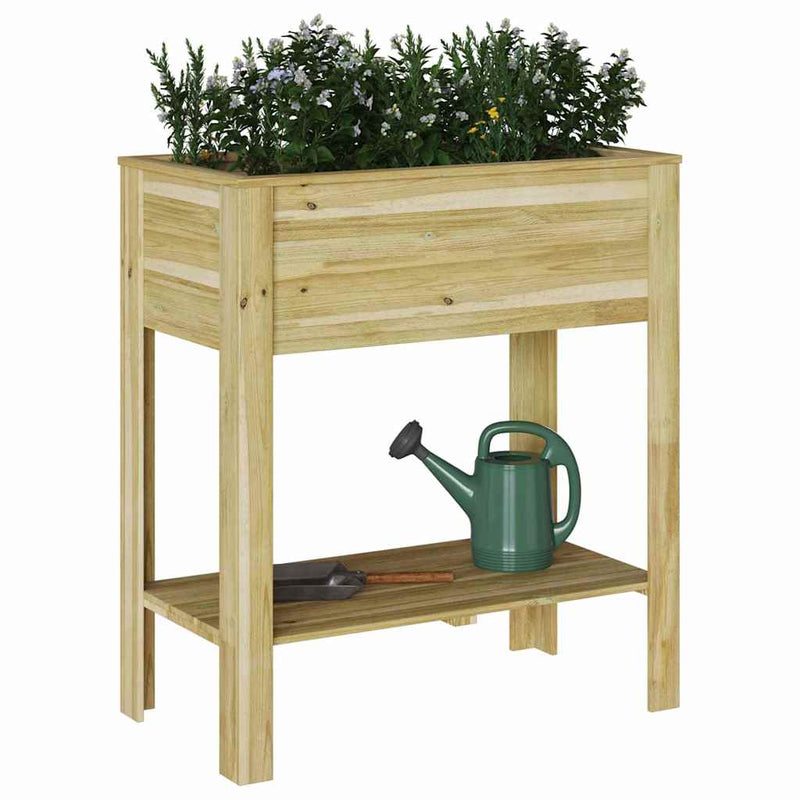 vidaXL Növényállvány Barna 85 x 46 x 94 cm Impregnál szőke fenyő