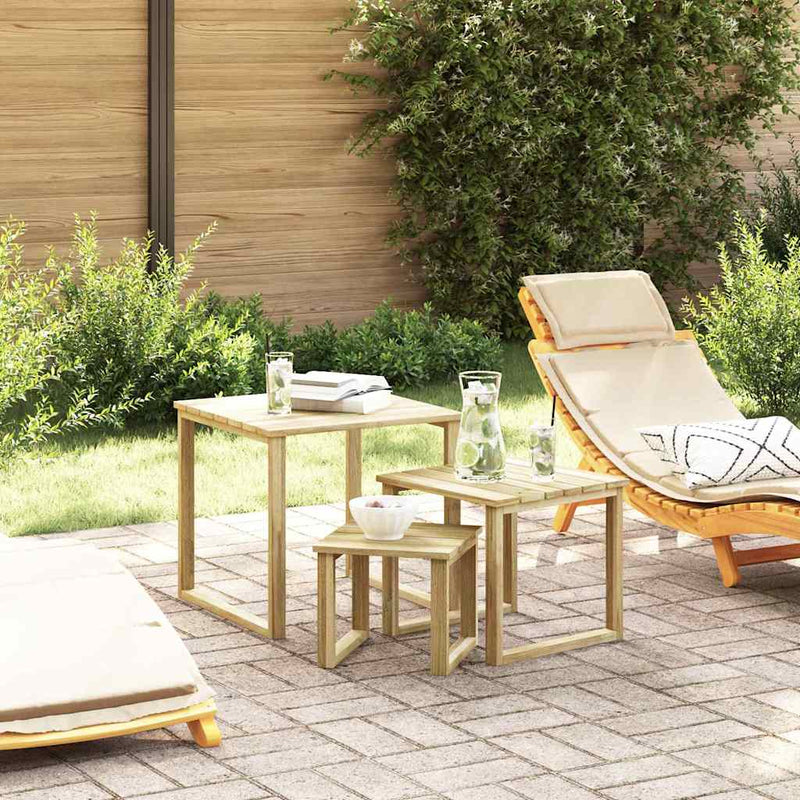 vidaXL Napozóasztal 3 pcs Barna 50.5 x 50 x 46 cm