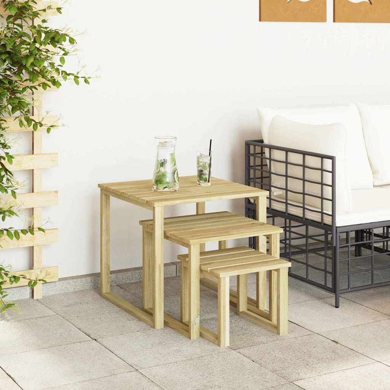 vidaXL Napozóasztal 3 pcs Barna 50.5 x 50 x 46 cm