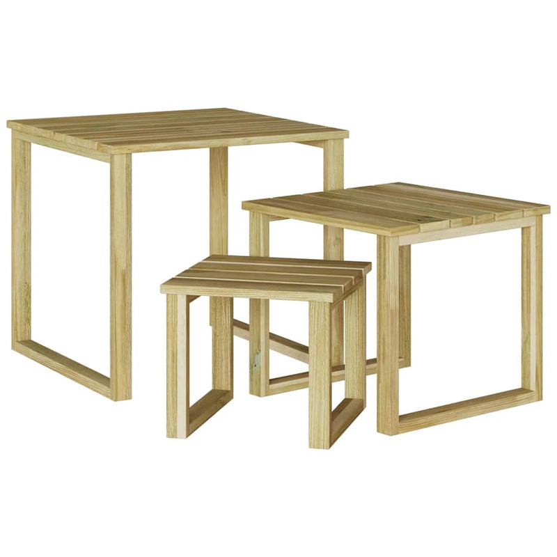 vidaXL Napozóasztal 3 pcs Barna 50.5 x 50 x 46 cm