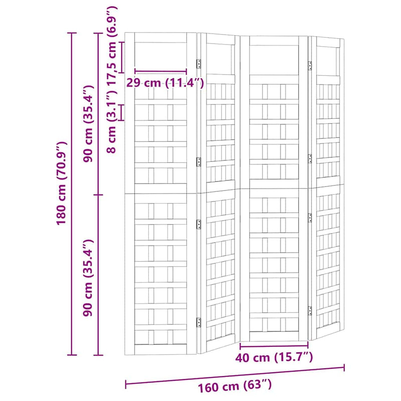 vidaXL Belátásgátló Barna 160 x 180 cm Impregnál szőke fenyő