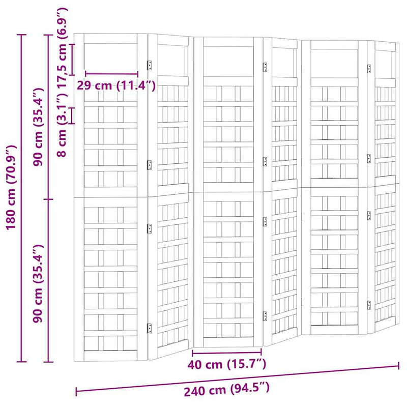 vidaXL Belátásgátló Barna 240 x 180 cm Impregnál szőke fenyő