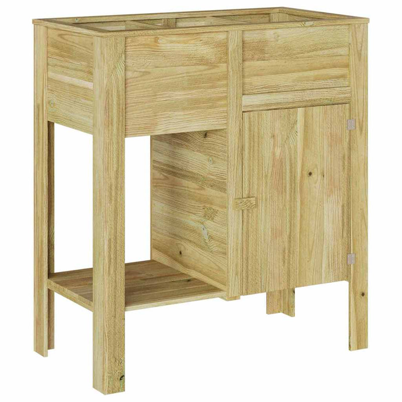 vidaXL Emelt Ágy polcokkal Barna 85 x 46 x 96 cm Tömör fenyőfa