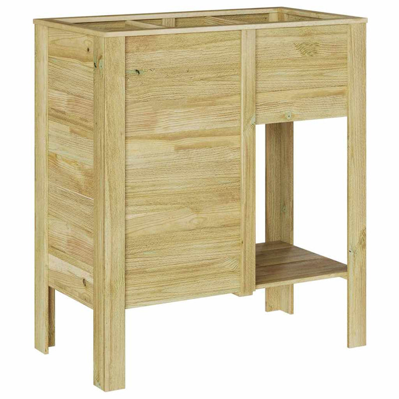 vidaXL Emelt Ágy polcokkal Barna 85 x 46 x 96 cm Tömör fenyőfa