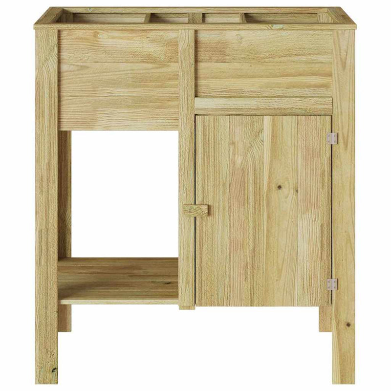 vidaXL Emelt Ágy polcokkal Barna 85 x 46 x 96 cm Tömör fenyőfa