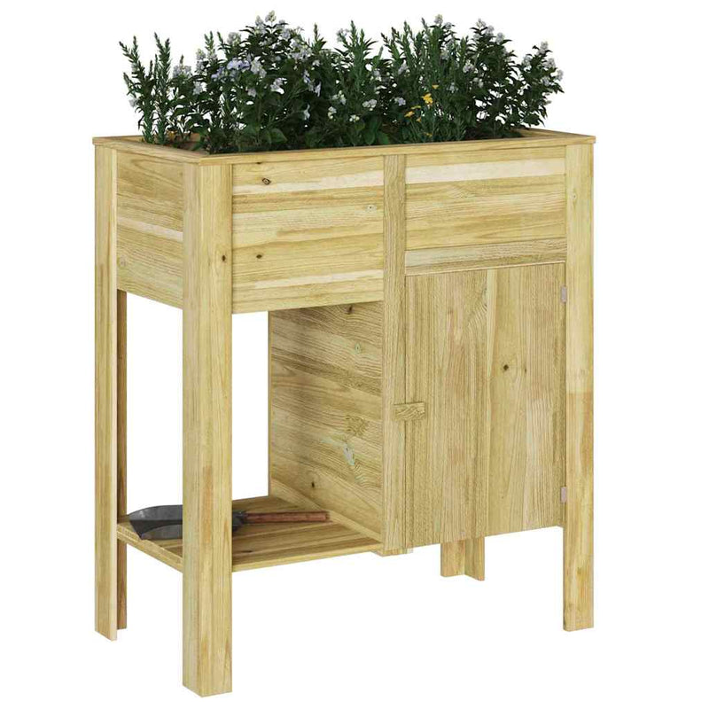 vidaXL Emelt Ágy polcokkal Barna 85 x 46 x 96 cm Tömör fenyőfa