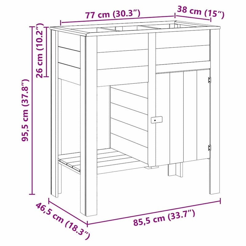 vidaXL Emelt Ágy polcokkal Barna 85 x 46 x 96 cm Tömör fenyőfa