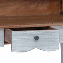 vidaXL Íróasztal Barna és fehér 80 x 40 x 92 cm Tömör mahagóni fa