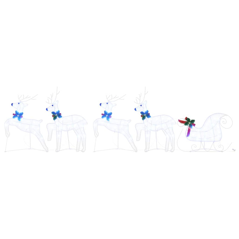 vidaXL LED rénszarvasok 5 pcs Fehér szövet