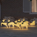 vidaXL LED Rénszarvasok 7 pcs Arany szövet
