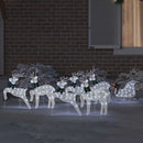 vidaXL LED Rénszarvasok 7 pcs Fehér szövet