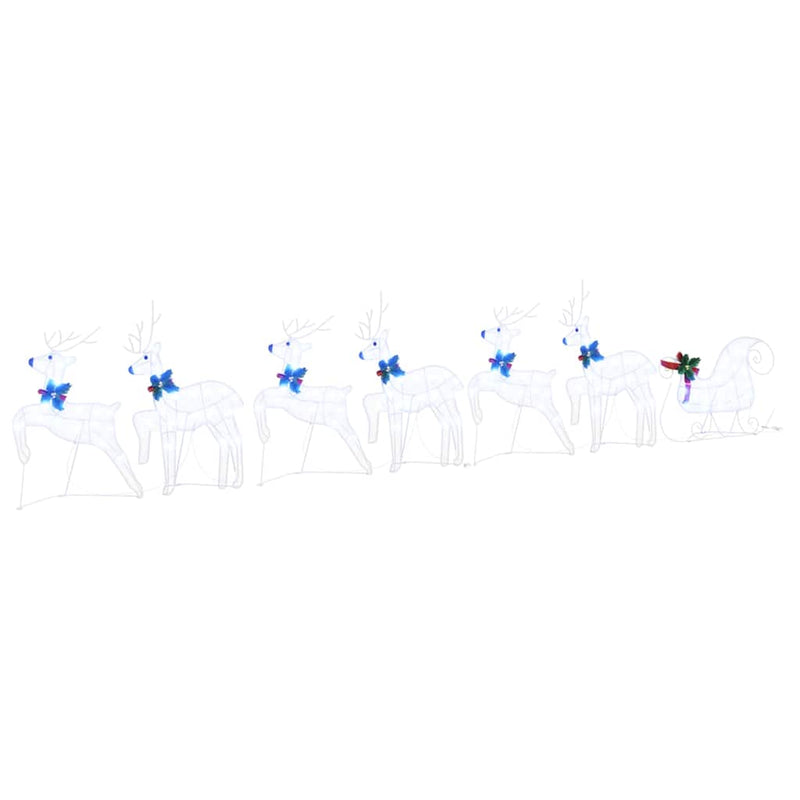 vidaXL LED rénszarvasok 7 pcs Fehér szövet