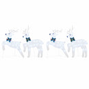 vidaXL LED rénszarvasok 4 pcs Ezüst szövet