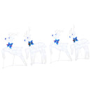 vidaXL LED Rénszarvasok 4 pcs Fehér szövet