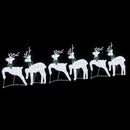 vidaXL LED Rénszarvasok 6 pcs Ezüst szövet