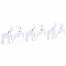 vidaXL LED rénszarvasok 6 pcs Ezüst szövet