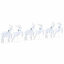 vidaXL LED Rénszarvasok 6 pcs Ezüst szövet