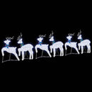 vidaXL LED Rénszarvasok 6 pcs Fehér szövet