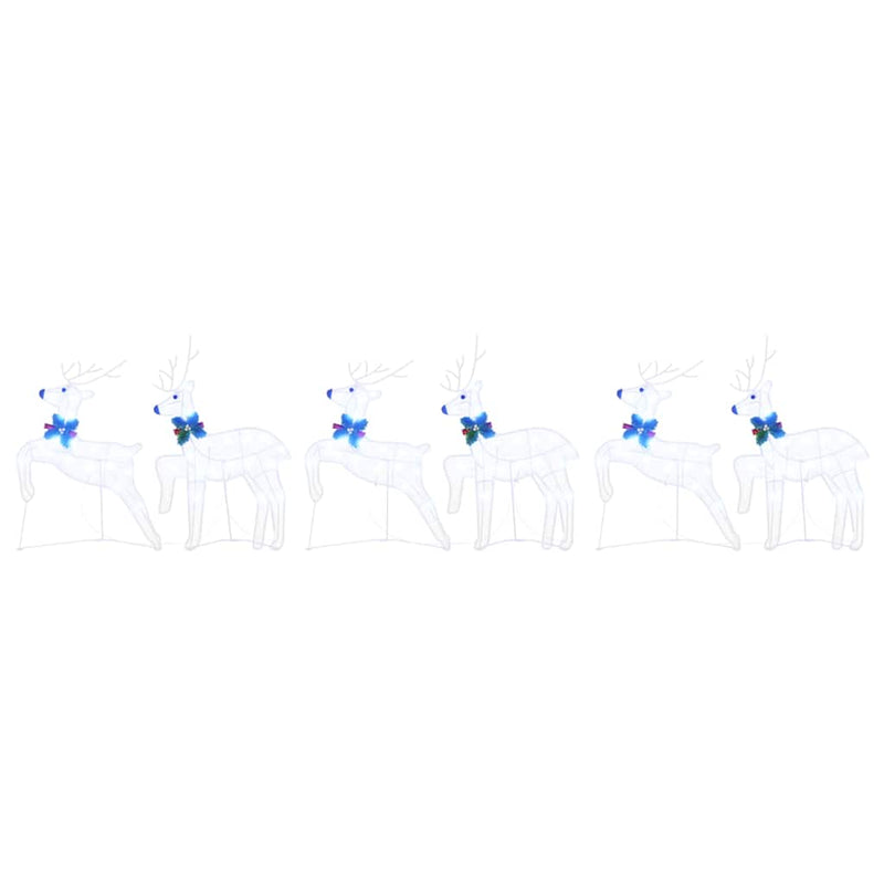 vidaXL LED rénszarvasok 6 pcs Fehér szövet