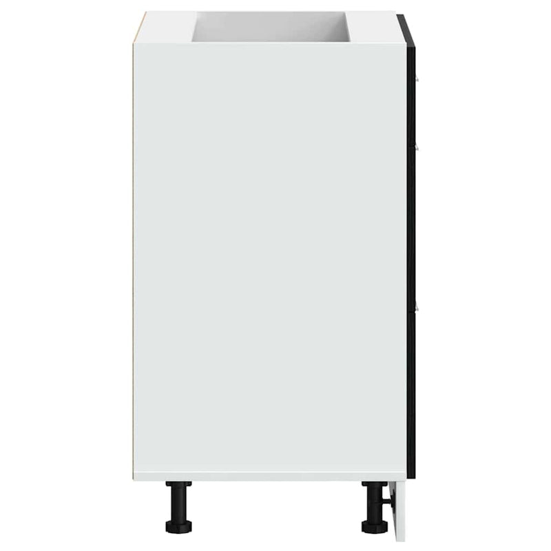 vidaXL Konyhai alsó szekrény Riga Fekete tölgy 60 x 46 x 81,5 cm