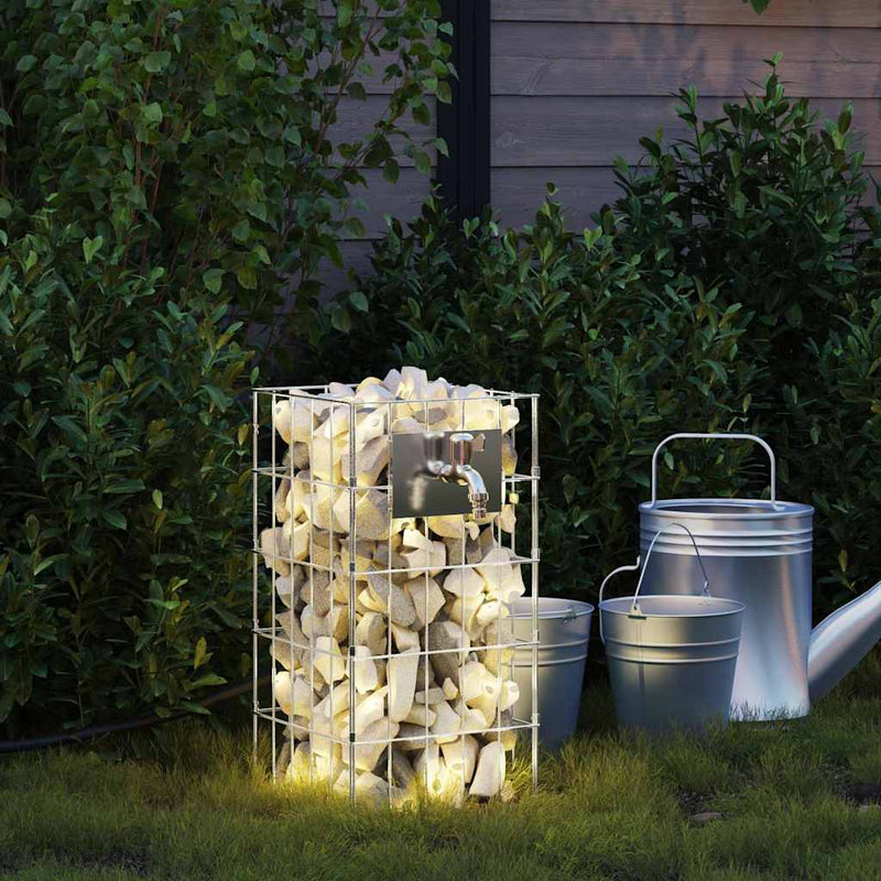 vidaXL Gabion Oszlop Ezüst 25 x 25 x 50 cm Rozsdamentes acél