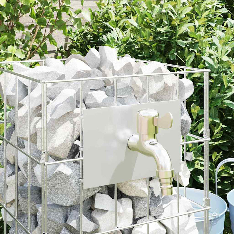vidaXL Gabion Oszlop Ezüst 25 x 25 x 50 cm Rozsdamentes acél