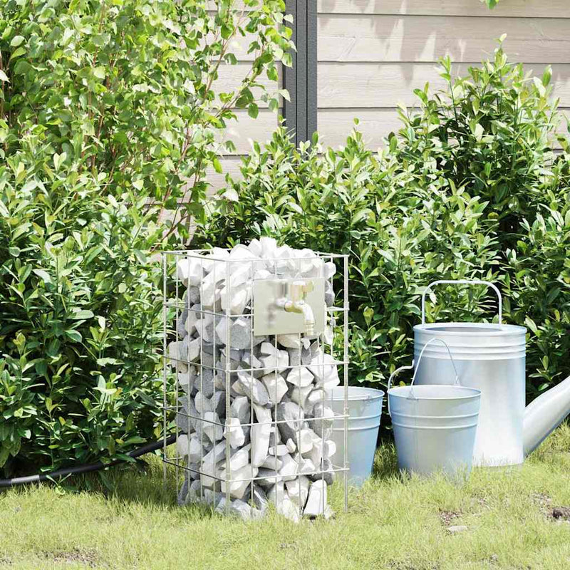 vidaXL Gabion Oszlop Ezüst 25 x 25 x 50 cm Rozsdamentes acél