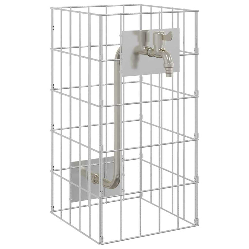vidaXL Gabion Oszlop Ezüst 25 x 25 x 50 cm Rozsdamentes acél
