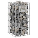 vidaXL Gabion Oszlop Ezüst 25 x 25 x 50 cm Rozsdamentes acél