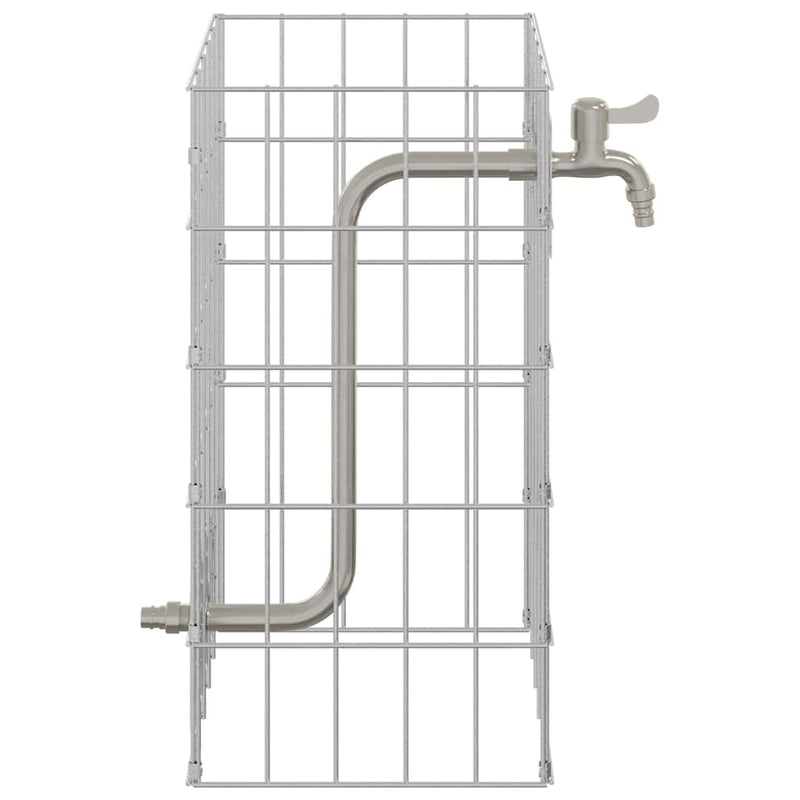 vidaXL Gabion Oszlop Ezüst 25 x 25 x 50 cm Rozsdamentes acél